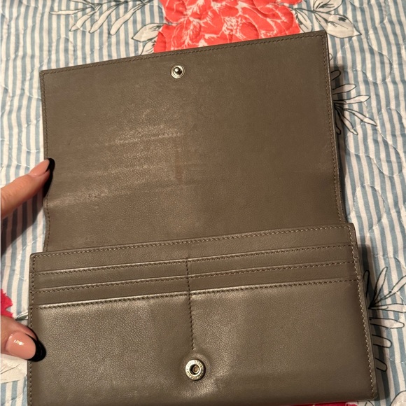 YSL Two Tone Gray Leather Wallet - Picture 5 of 6